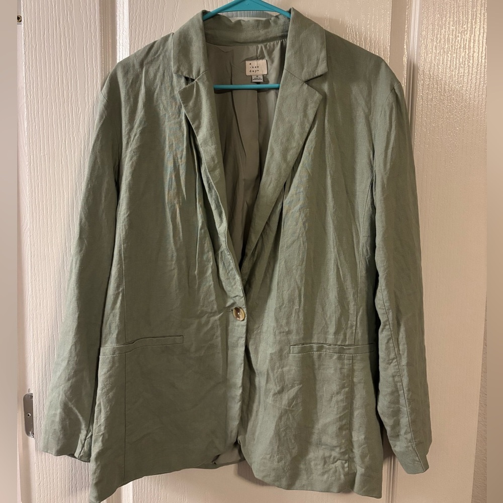 A new day sage green linen blazer